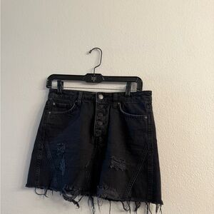 We The Free Black Denim Mini Skirt (28)